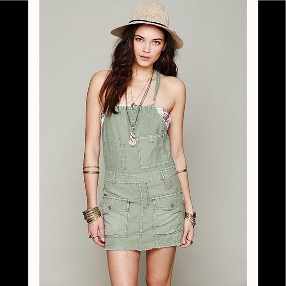 Free People Dresses & Skirts - Free People MILITARY UTILITY DRESS PLATOON WASH